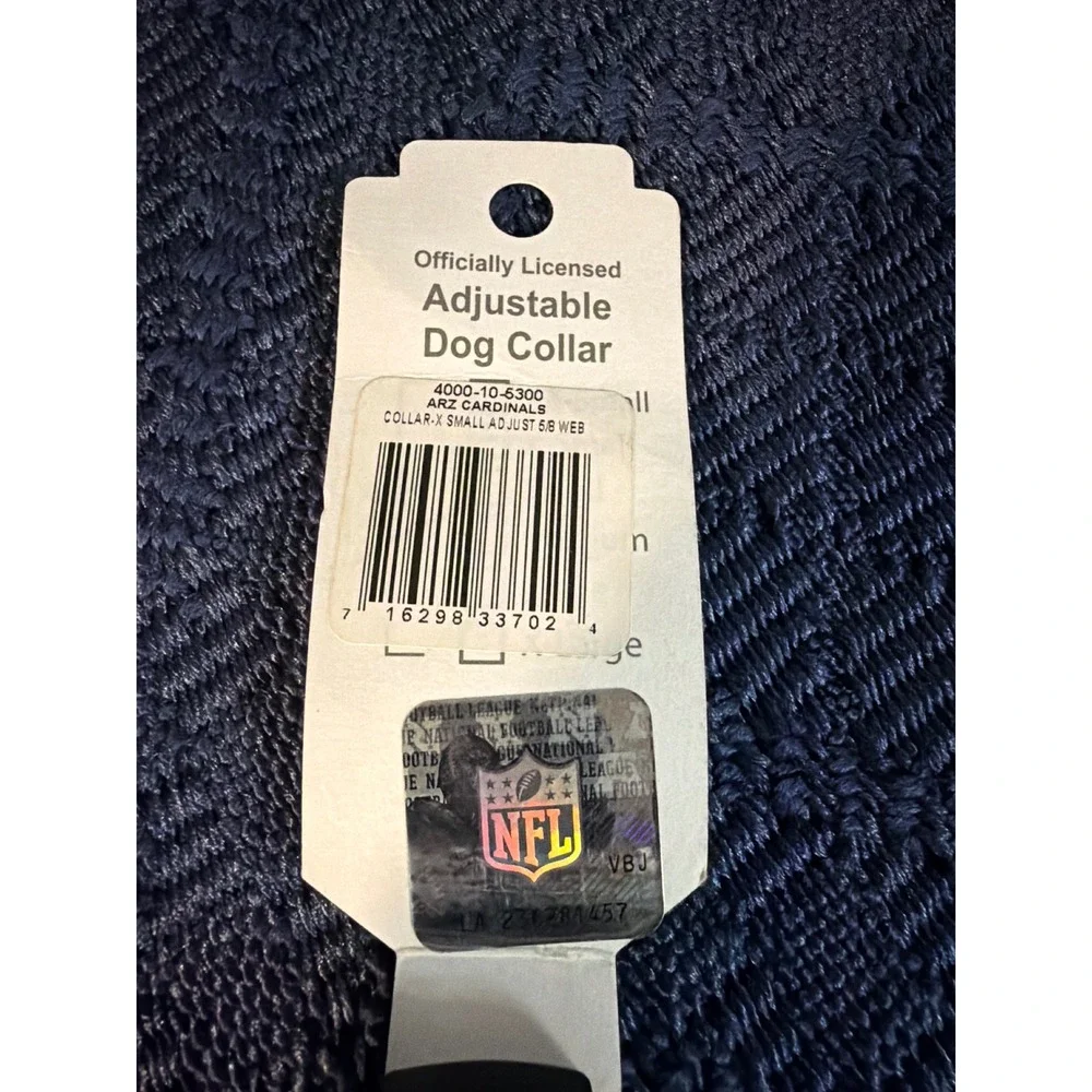 NFL Arizona Cardinals Adjustable Dog Collar Small 5/8 Webbing Red Black